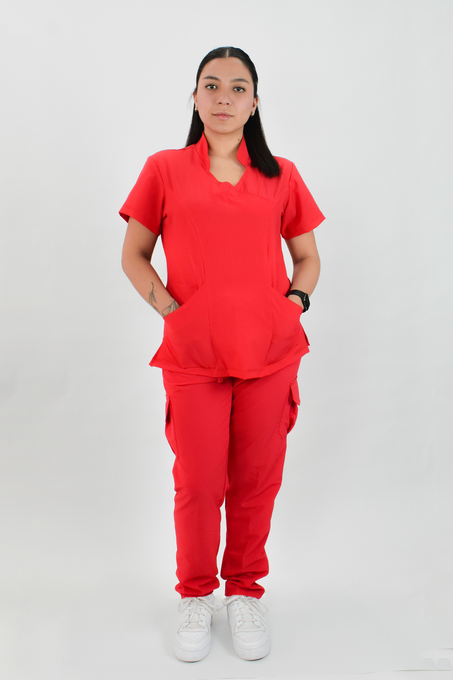 Uniforme Quirúrgico M06 Antifluido Stretch Rojo