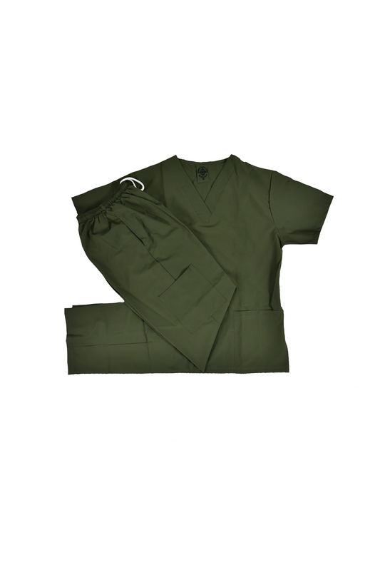 Uniforme Quirúrgico Antifluido Unisex Verde Militar