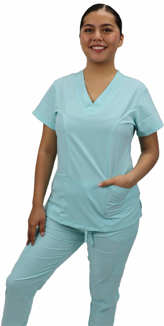 Uniforme Quirurgico M05 Antifluido Stretch Aqua