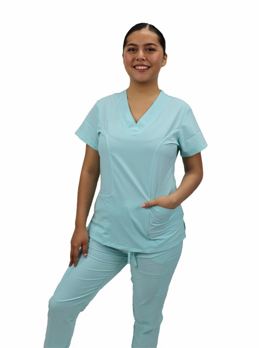 Uniforme Quirurgico M05 Antifluido Stretch Aqua