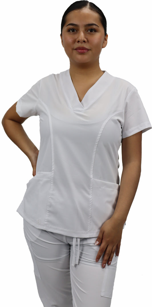 Uniforme Quirurgico M05 Antifluido Stretch Blanco