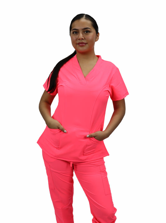 Uniforme Quirurgico M05 Antifluido Stretch Coral