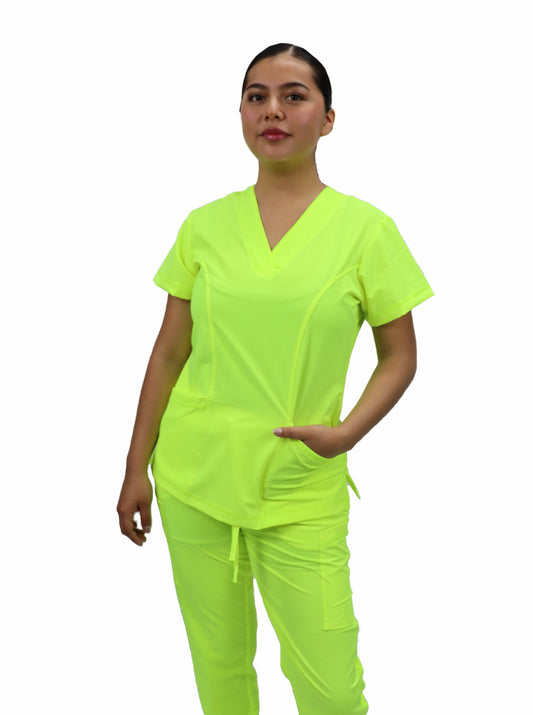 Uniforme Quirurgico M05 Antifluido Stretch Neon