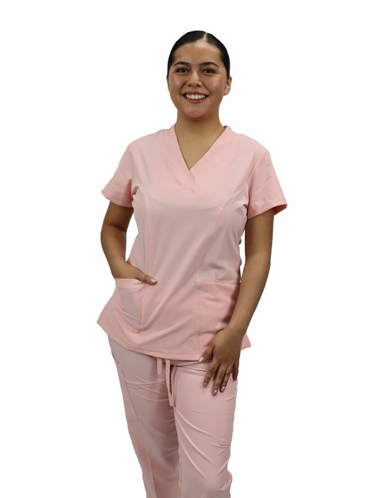 Uniforme Quirurgico M05 Antifluido Stretch Palo de Rosa