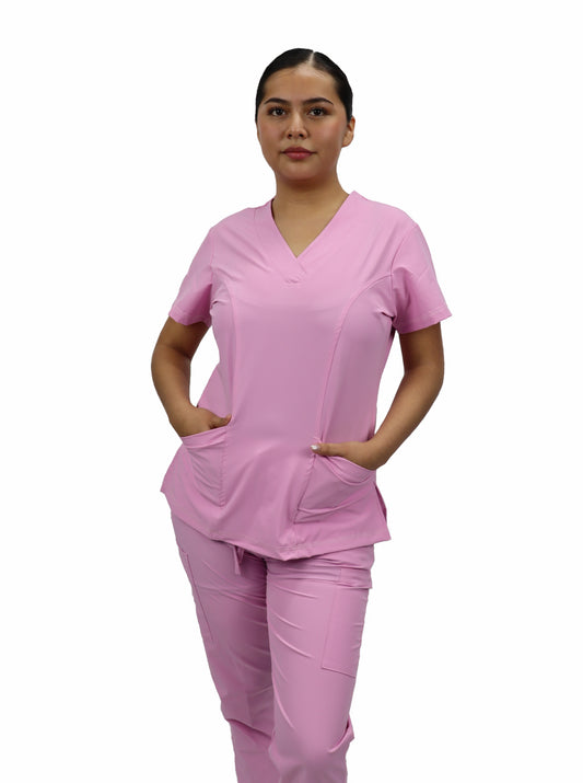 Uniforme Quirurgico M05 Antifluido Stretch Rosa